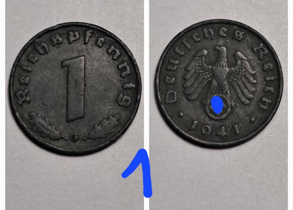 Германия 1 пфенниг  1941 G