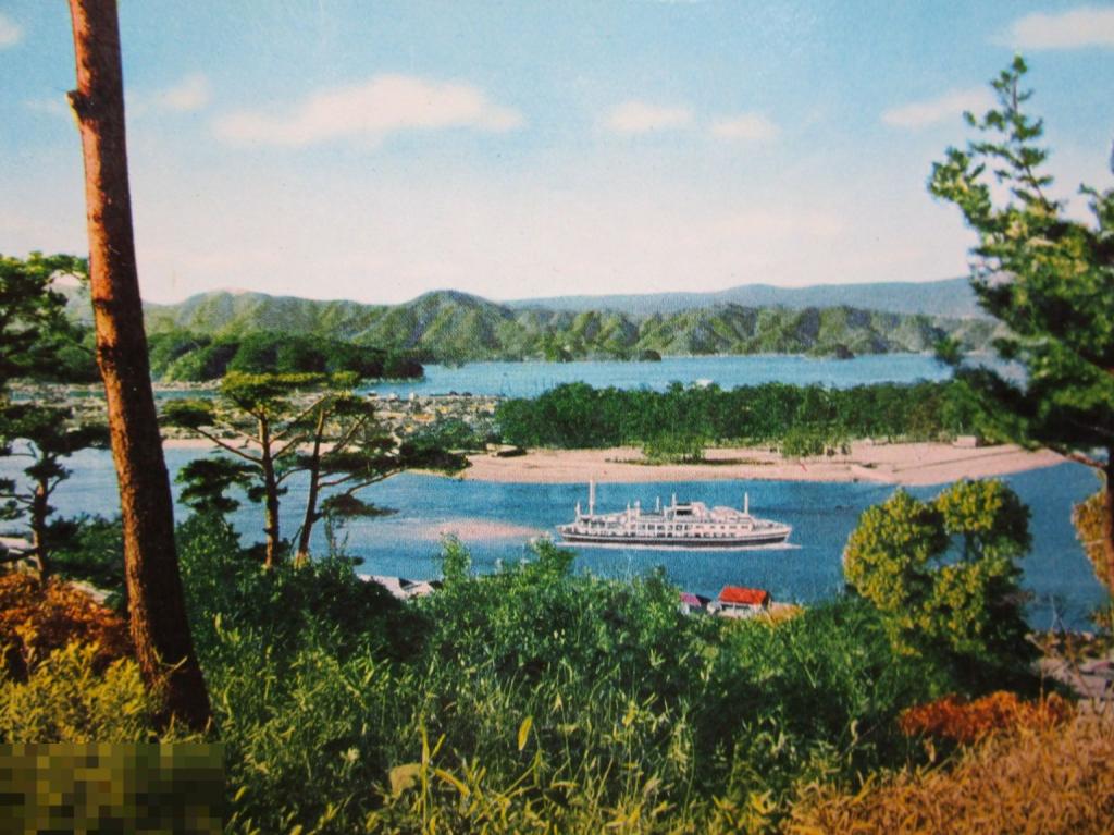 Открытки Японии: "Прогулочный катер", чистая