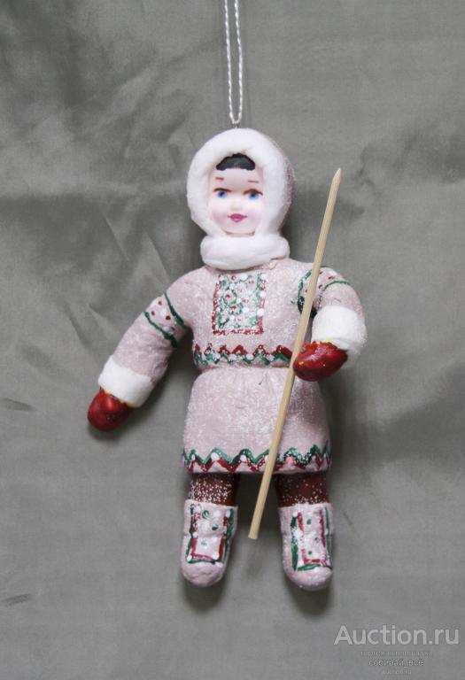 Игрушка ёлочная, ватная Якутяночка, ручная работа , высота 14 см  (16)