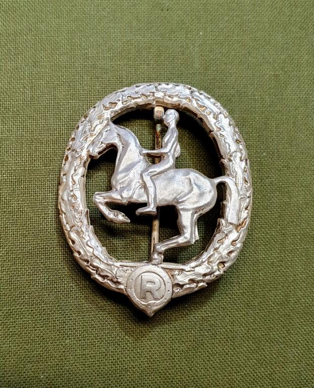 Квалификационный знак наездника, рейтер 2 класса в серебре Третий Рейх