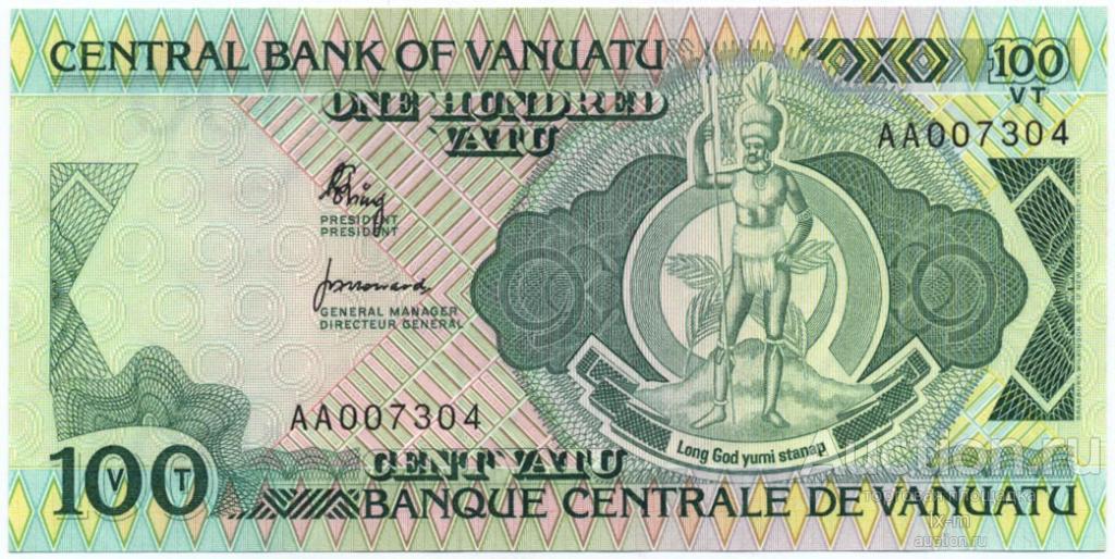 Вануату (1982 г.) 100 вату серия АА UNC