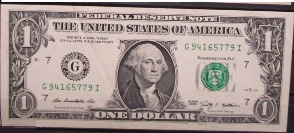 Банкноты США: 1 доллар, Иллинойс, `G`, 2009, новая