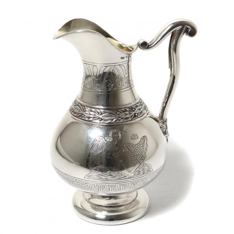 Небольшой серебряный кувшин. Швеция, 1872 год