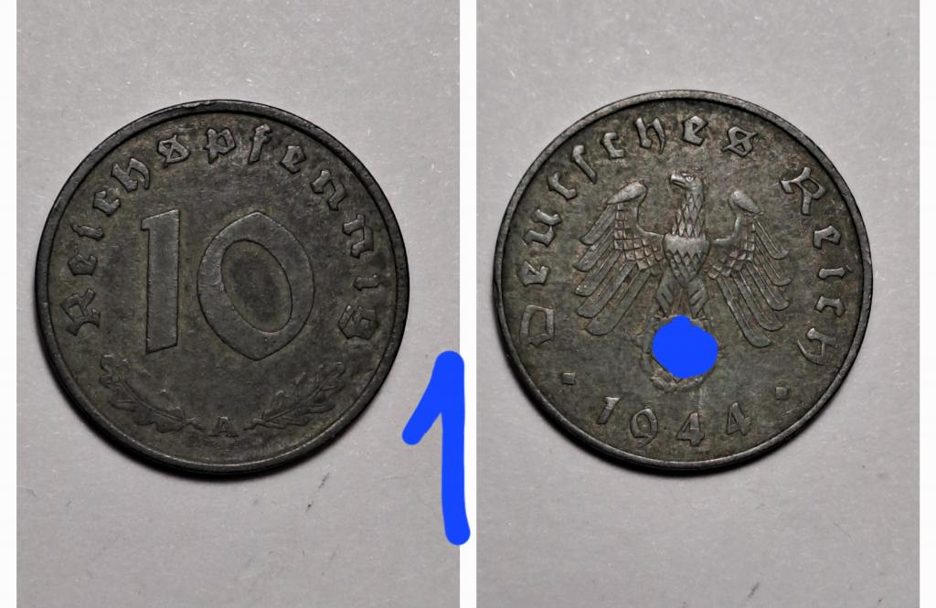 Германия 10  пфеннигов 1944 A  Цинк