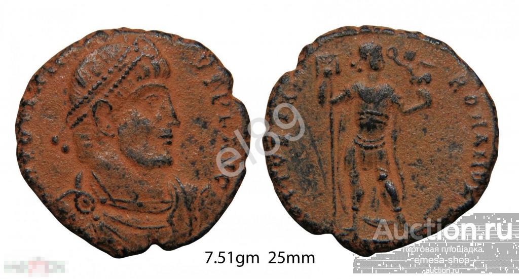 ИОВИАН 363-364 фоллис бронза РИМСКАЯ ИМПЕРИЯ Антиохия ОРИГИНАЛ VF+