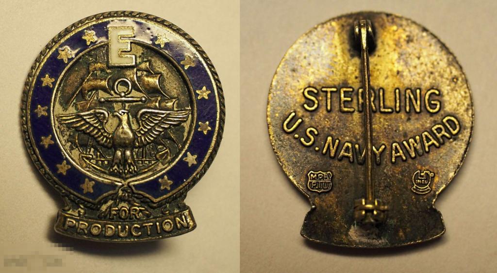 Знак американский Sterling U.S. Navy award