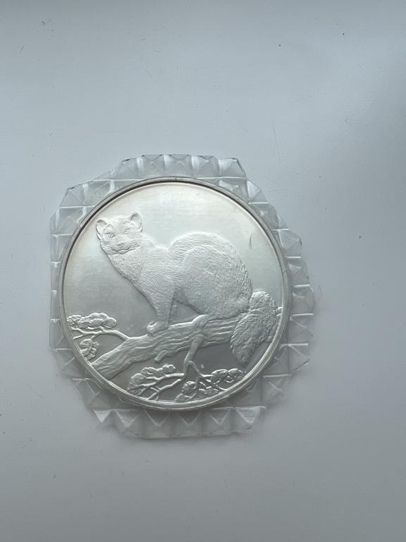 Соболь инвестиционная серебряная монета в банковской запайке 3 рубля 1995 год