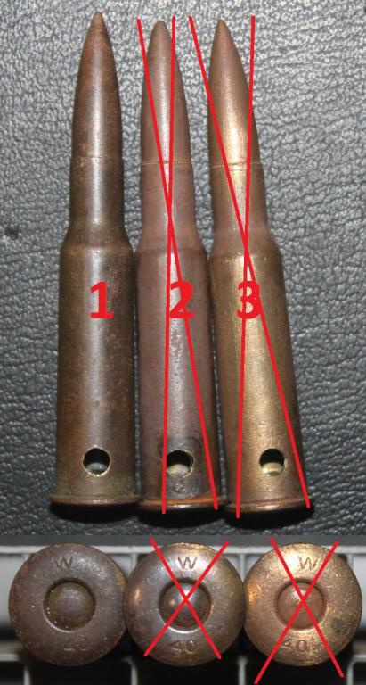 Макет 7,62х54R, винтовка Мосина, маркировка w 40 пуля Л