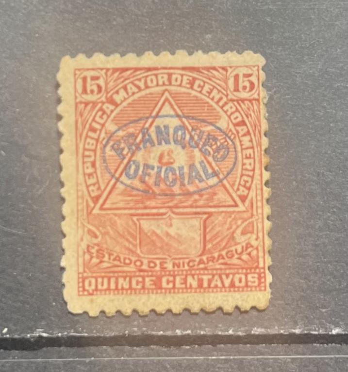 Почтовая марка Никарагуа 🇳🇮 ❗️1898 год, с надпечаткой ❗️