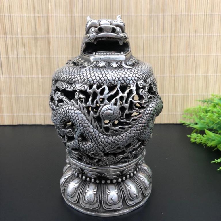 Курильница №8Ш КУРИЛЬНИЦА дракон тибетское серебро Тибет Китай фен-шуй ручная работа