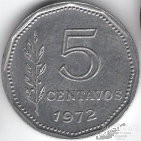 Аргентина 5 сентаво 1972 года