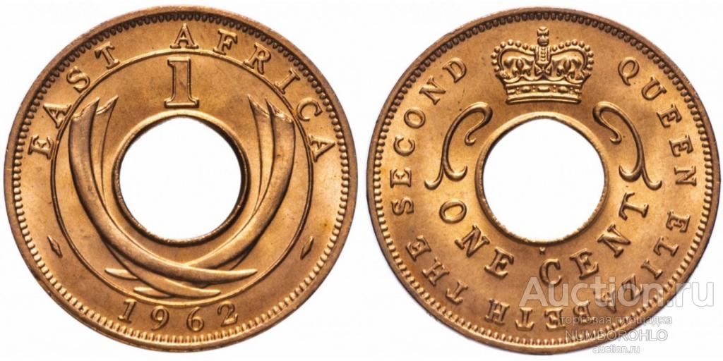Британская Восточная Африка 1 цент, 1954-1962 XF-UNC