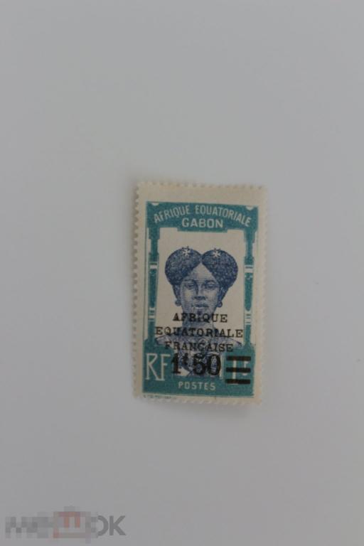 Габон серия 1926 г. Женщина. Надпечатка 2 марки