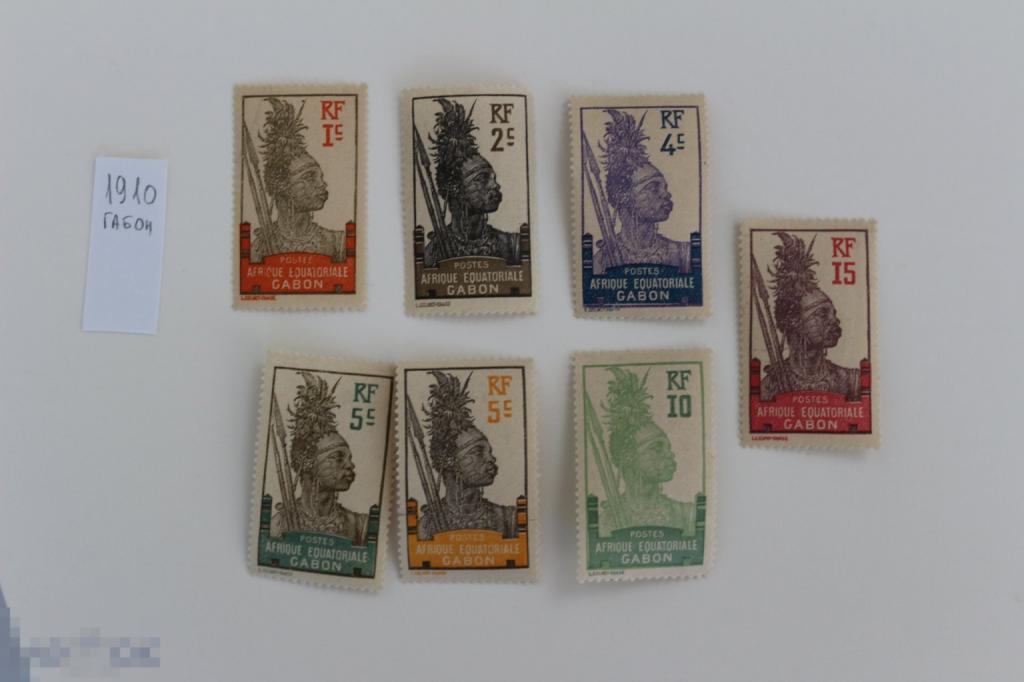 Габон серия 1910 г. 7 марок чистая