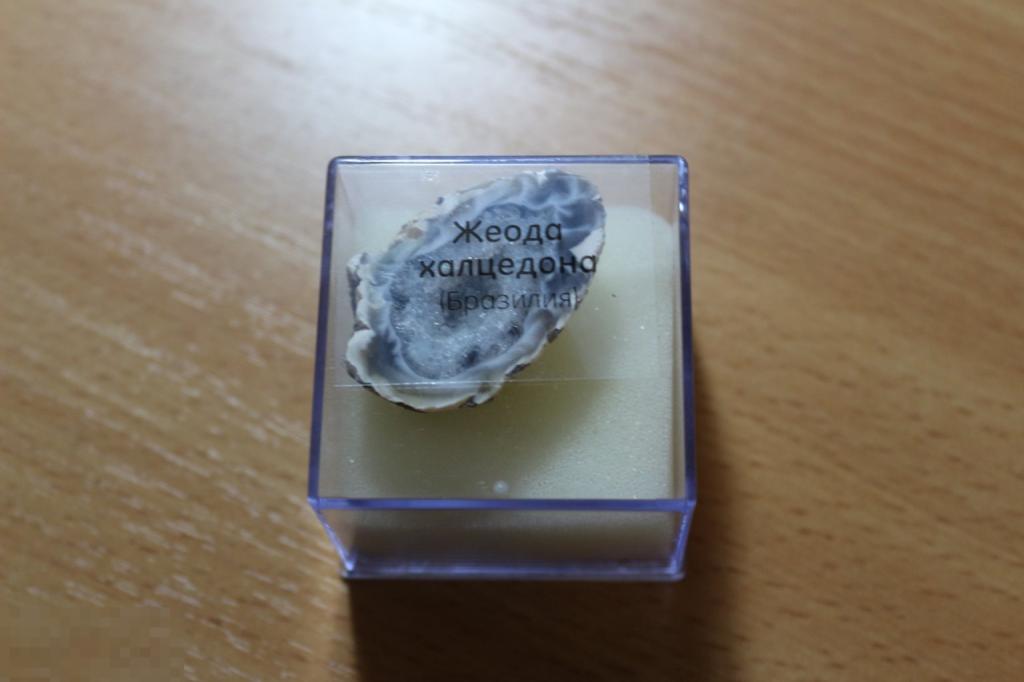 Камни и минералы DeAgostini  в пластиковом боксе Жеода Халцедона (Бразилия)