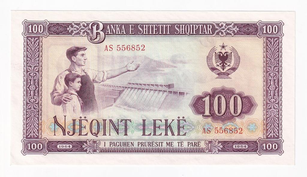 Албания Банкнота 100 лек 1964 год Серия AS UNC (42059)