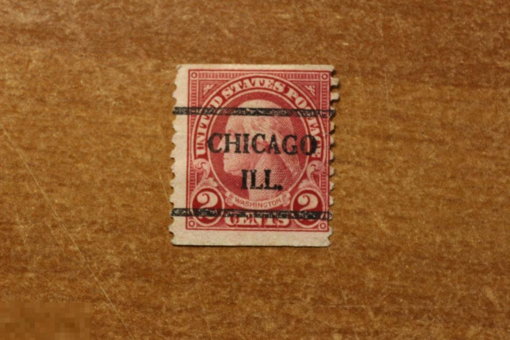 США 2 цента 1928 Джордж Вашингтон красная (Чикаго Иллинойс) РЕДКАЯ НАДПЕЧАТКА