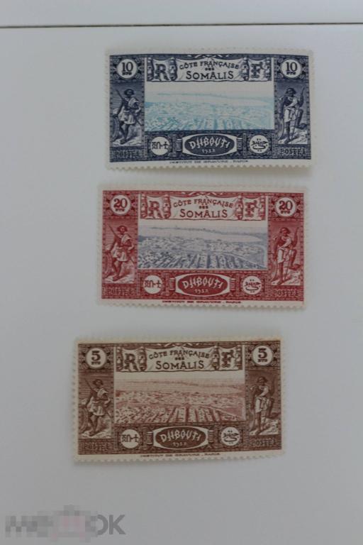 Французские колонии Сомали 3 марки чистая марок серия, с наклейками 1938