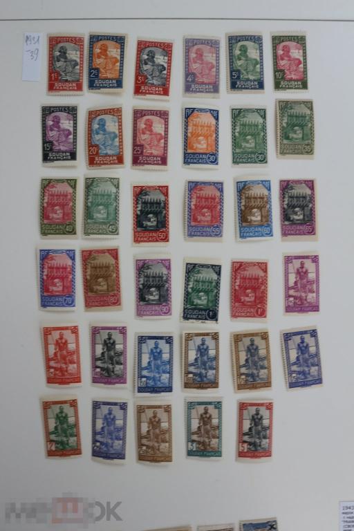 Французские колонии Судан 35 марок чистая серия, без наклейки, 1931-39 г.