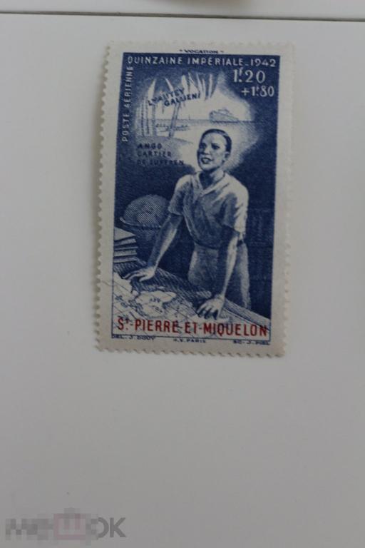 Французские колонии чистая Авиапочта, Женщина, 1942 г. Сен-Пьер и Микелон