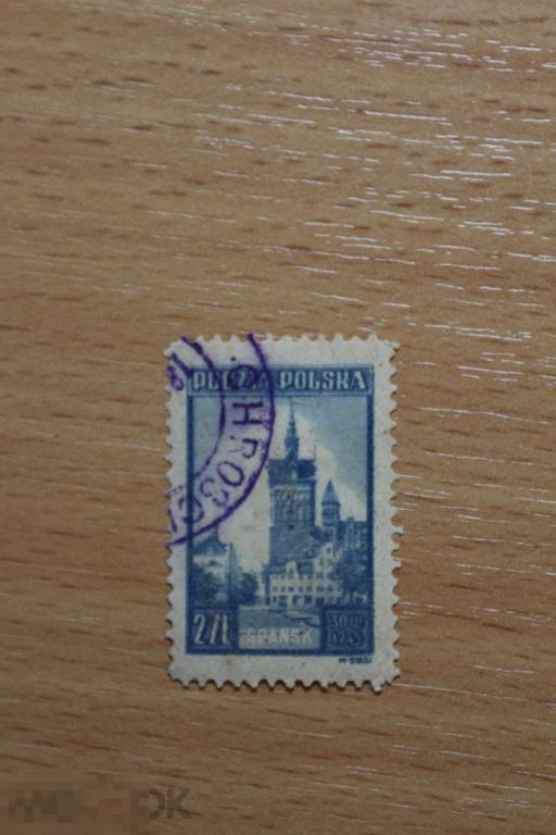 Польша, гашеная марка 1946 г. замок