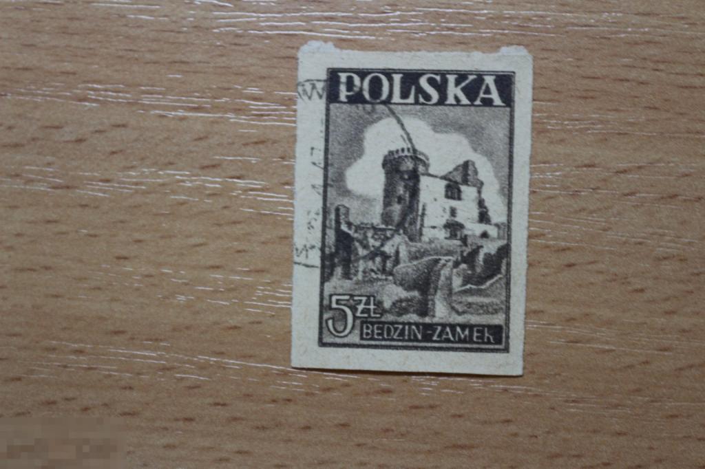 Польша, гашеная марка 1946 г. замок
