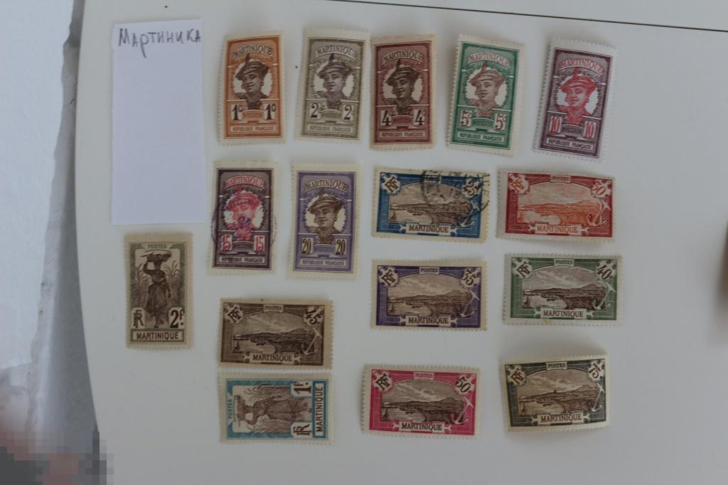 Мартиника серия 1908 г. мотивы, 16 марок чистая/гашеная