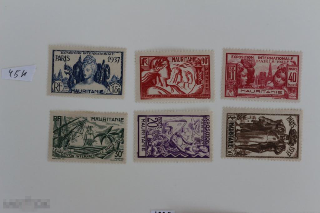 Мавритания 1937 г. полная серия выставка в париже 6 марок, чистые