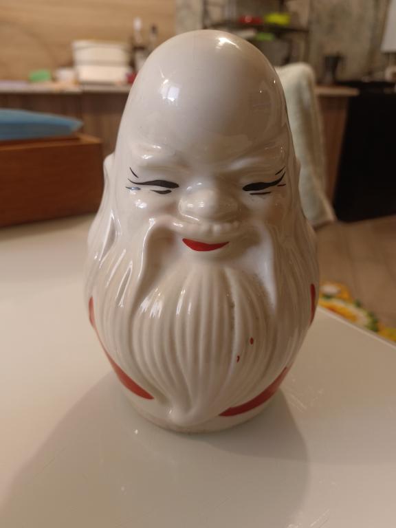 Китайский Бог долголетия и богатсва Шоу Син. Фарфоровая копилка 1950е года.