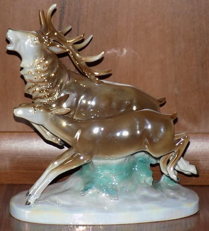Фарфоровая статуэтка Олени Германия ГДР GRAFENHAL Охота