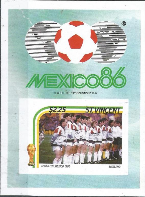 1986 г. Сент-Винсент. Футбол. ЧМ. Б\з. MNH