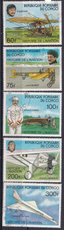 Конго (народная республика). 1977. История авиации (гаш.). Серия 5 марок