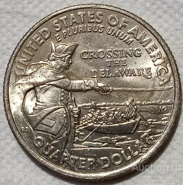 США 25 центов 2021 года Джордж Вашингтон - Переправа через реку Делавэр P