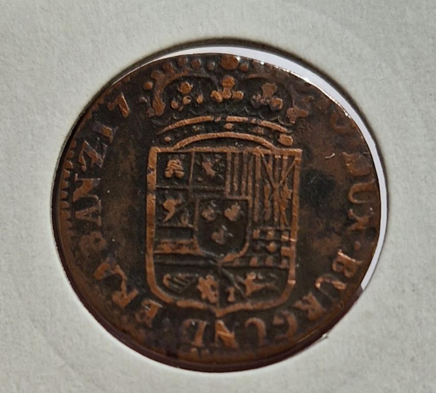 Людовик XIII.двойной денье..1642г.
