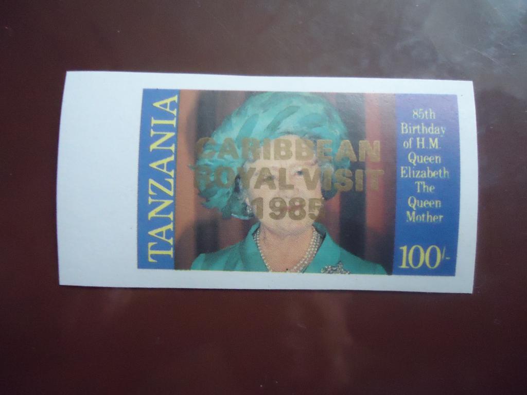 1986 г.  Танзания   надпечатка.   без зубцов.  MNH.