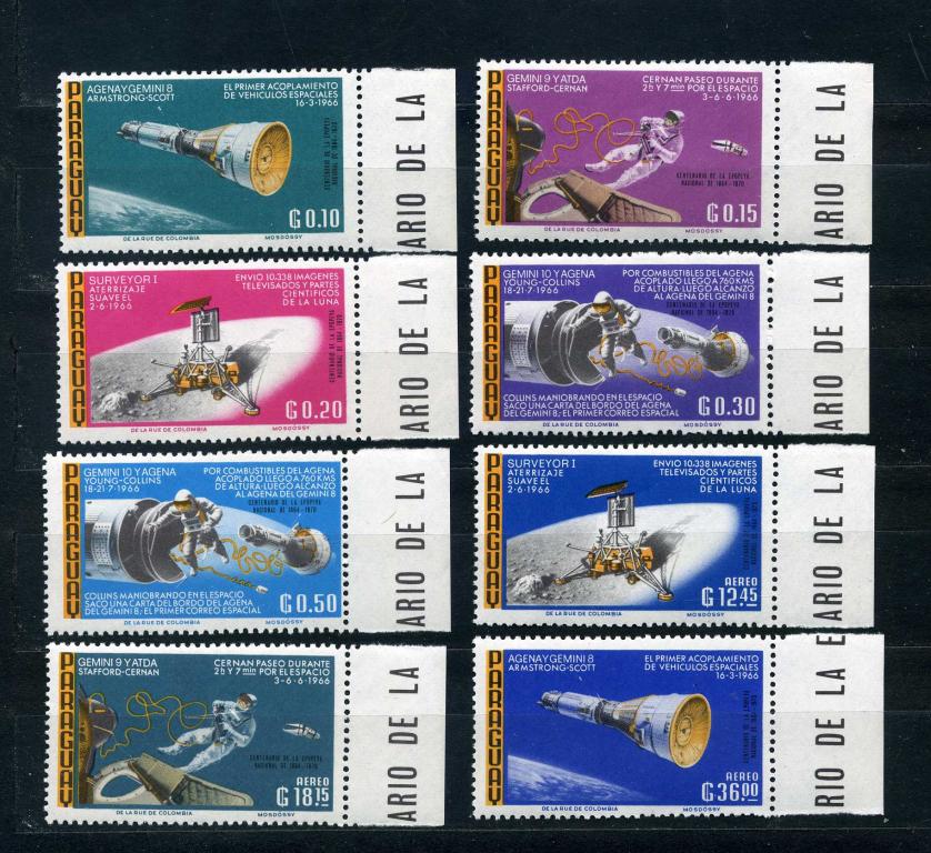 Парагвай. Космос. Джемини-8-10. Выход в космос Уайт Сервейор. Серия 1966.**