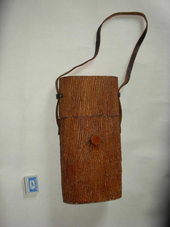 Тубус чехол футляр кофр старый с ручкой в виде дерева пенька ствола, добротный
