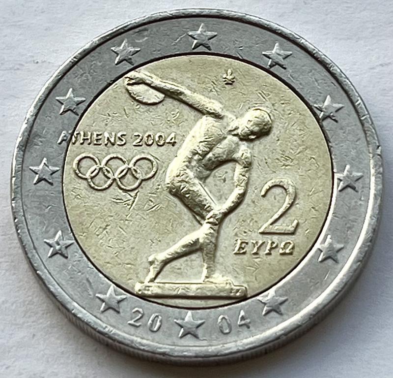 ГРЕЦИЯ 2 ЕВРО 2004 ГОД XXVIII ЛЕТНИЕ ОЛИМПИЙСКИЕ ИГРЫ В АФИНАХ
