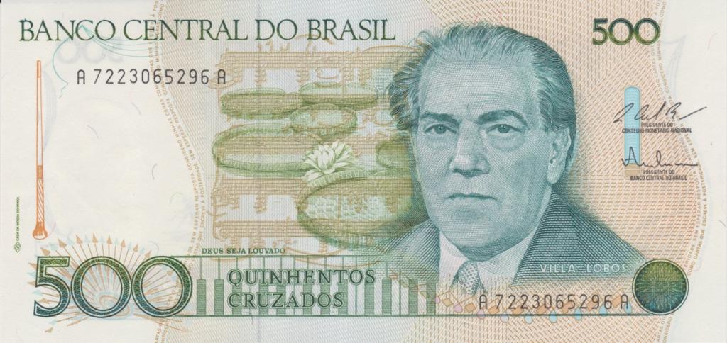 Бразилия 500 крузейро 1987 UNC