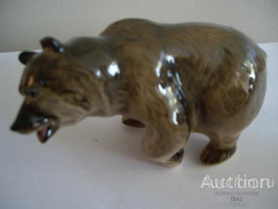 Медведь бурый статуэтка фарфор роспись