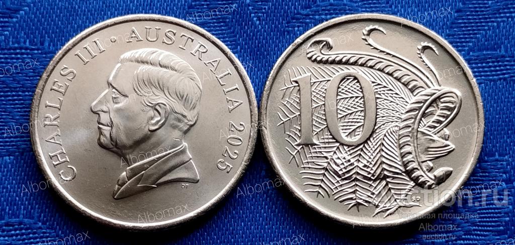 Австралия 10 центов 2025г Лирохвост UNC (Карл III)