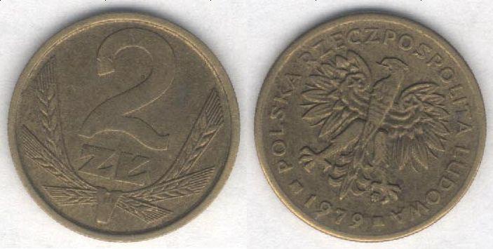 Монета Польша 2 злотых 1979 г. VF