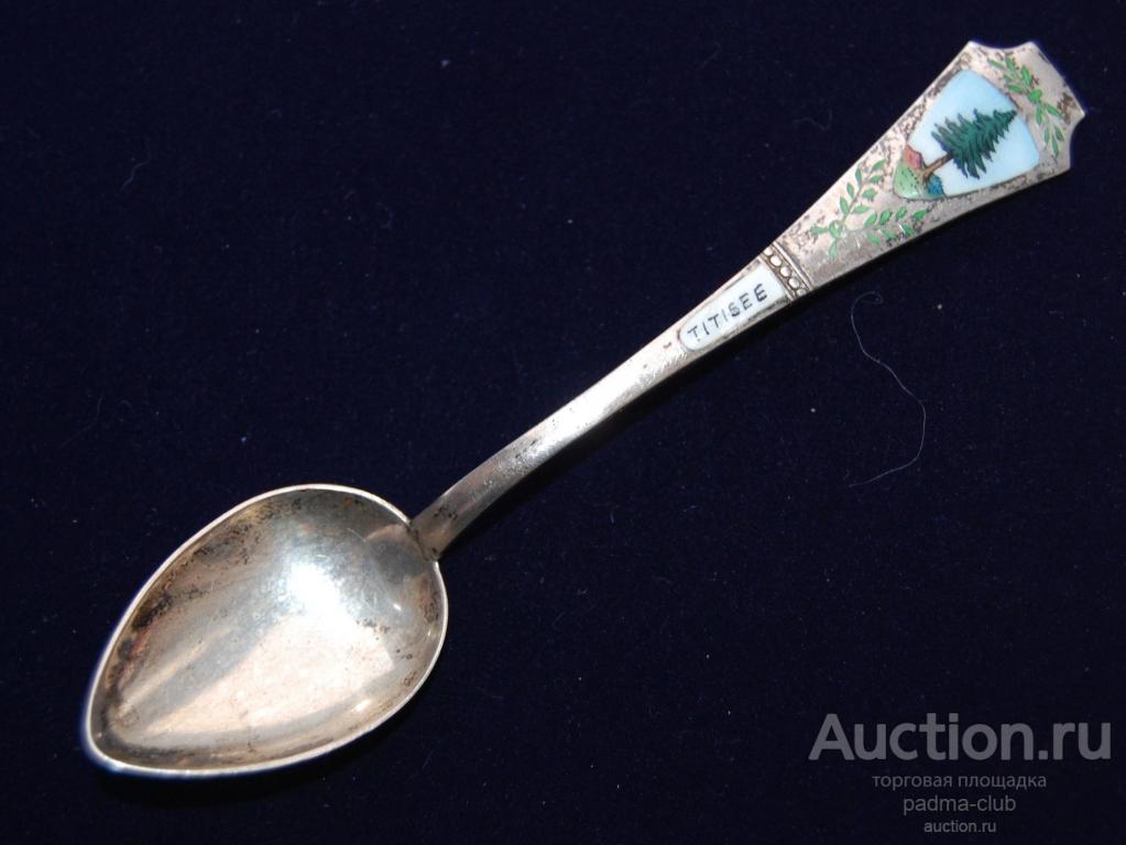 Старая немецкая антикварная серебряная ложка Titisee 800, сувенир, коллекционная вещь, KFK
