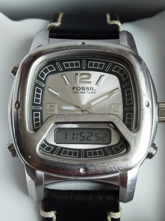 ОРИГИНАЛЬНЫЕ ЧАСЫ FOSSIL BQ-9256.С ДВОЙНОЙ ИНДИКАЦИЕЙ.