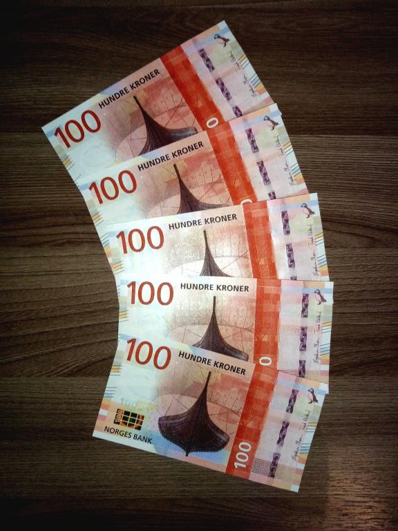 Банкнота Норвегия 100 крон 2016 года ПРЕСС UNC