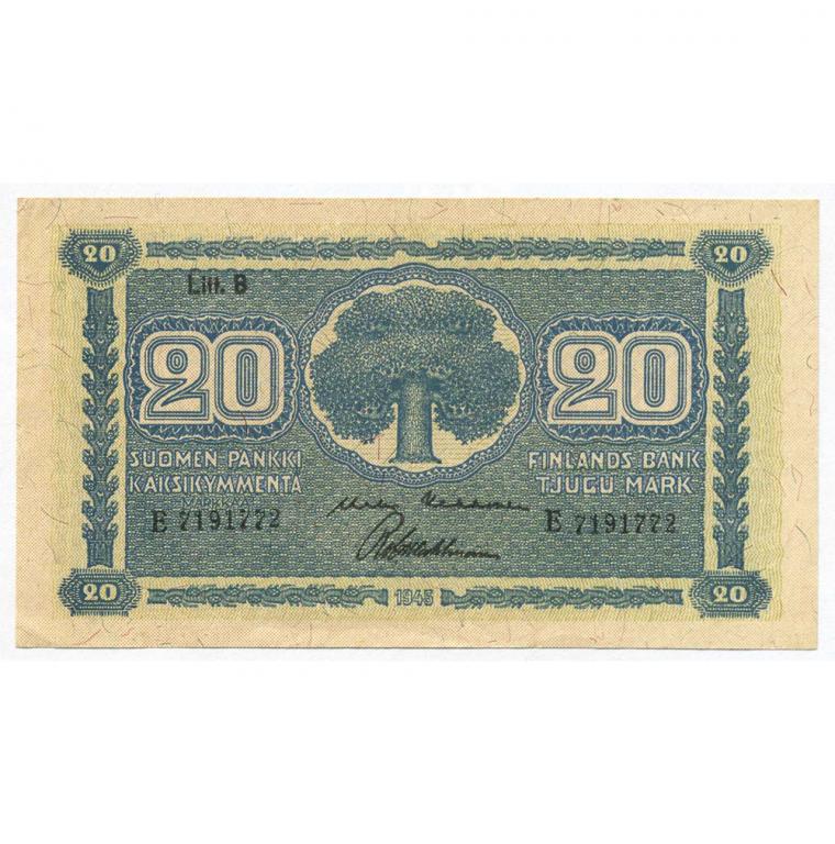 Финляндия 20 марок 1945 B