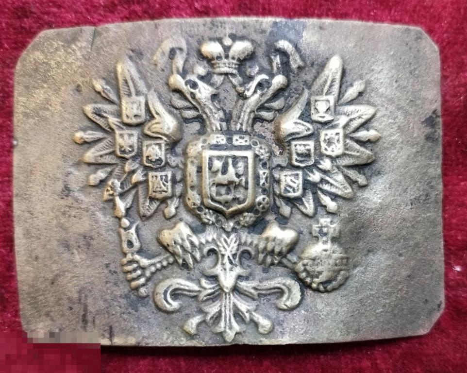 Пряжка царская, солдатская. Изготовлено в Варшаве.