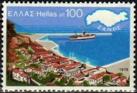Греция 1976 г.  Эгейские острова - Самос. Пейзажи. Пляжи  Mi GR 1249 чист. ЧБН