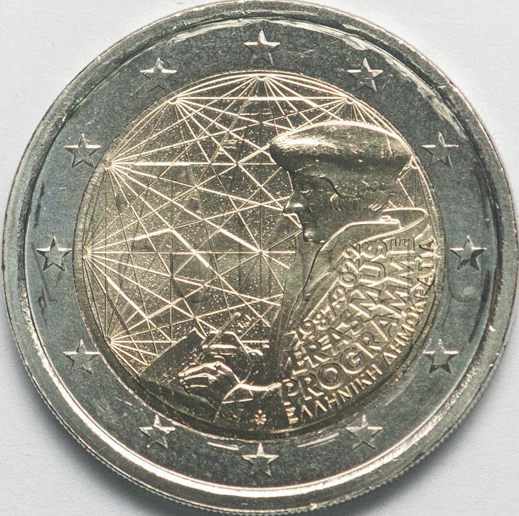 Греция 2 евро 2022 35 лет программы Erasmus UNC 85131