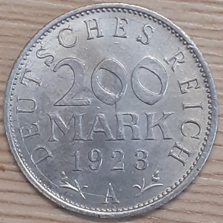 Германия, Веймар. 200 марок 1923 г. A (А). XF+
